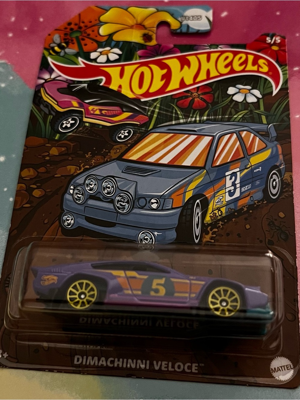 NWT: Mattel Hot Wheels Dimachinni Veloce Purple and Yellow Toy Car